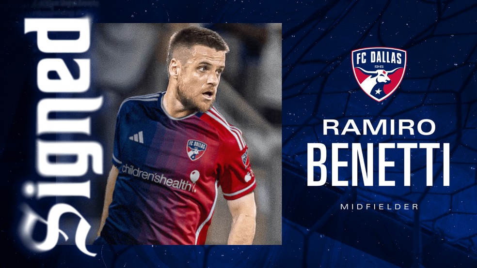 Ramiro é anunciado pelo Dallas FC — Foto: Divulgação/ Dallas FC