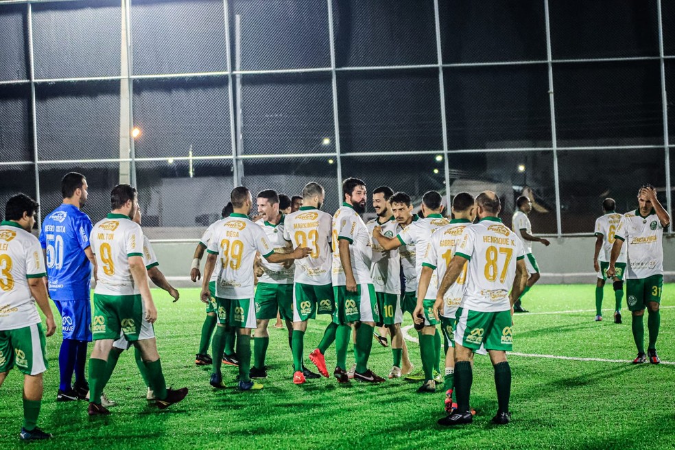 Palmeirenses de Pimenta Bueno (RO) comemoram vitória em Amador Clubes — Foto: Diego Rafael/Divulgação