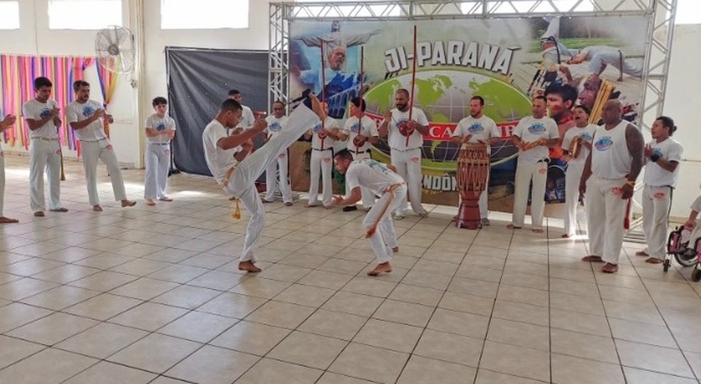 Festival Jiparanaense (RO) da Arte Capoeira 2025, organizado pela Abadá Capoeira. — Foto: Reprodução Rede Amazônica