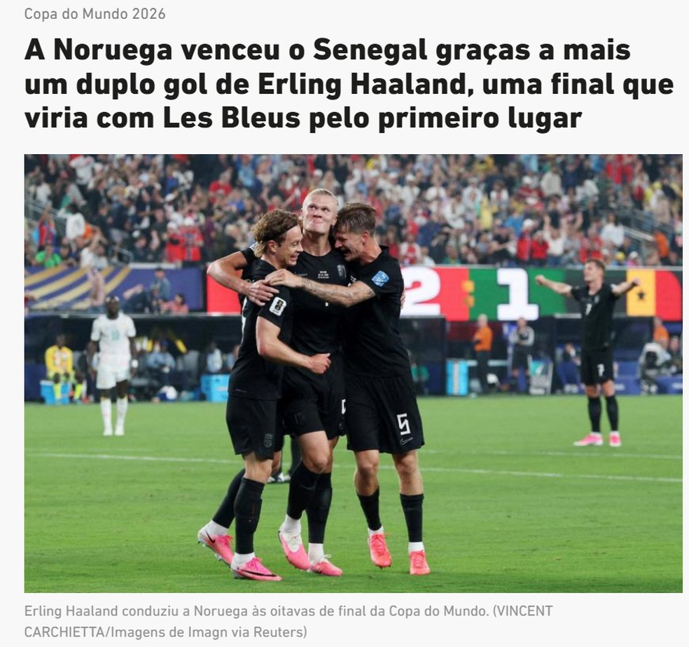 Manchetes internacionais sobre a partida