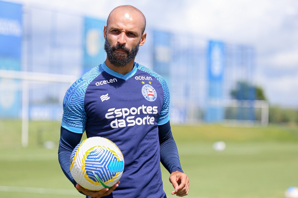 Thaciano tem nova função e já marcou sete gols — Foto: Tiago Caldas /EC Bahia