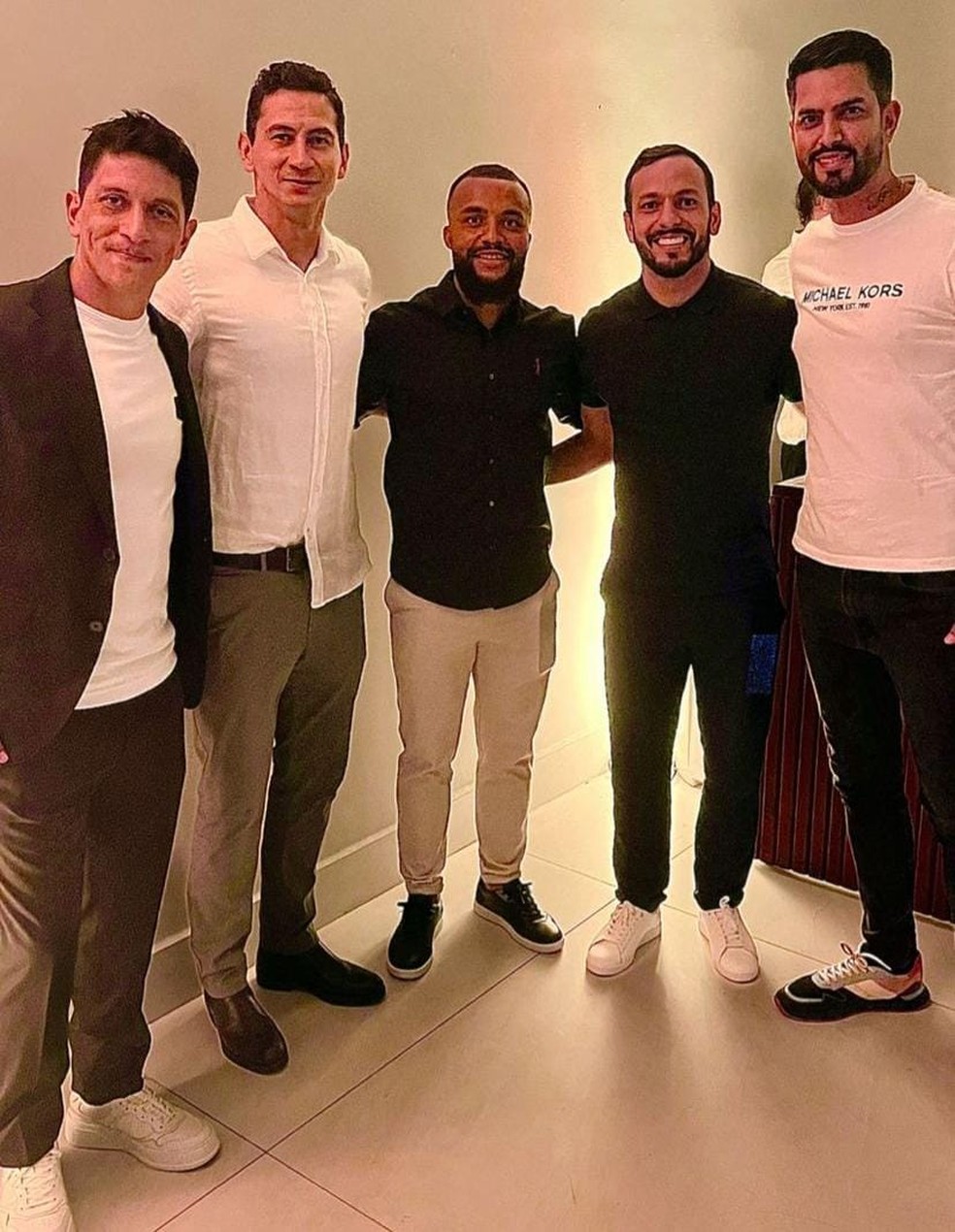 Cano, Ganso, Samuel Xavier e Yago Felipe na festa do Felipe Melo — Foto: Reprodução