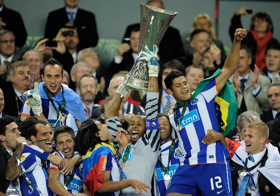 Hulk quando foi campeão da Liga Europa pelo Porto — Foto: Jamie McDonald / Getty Images Europe