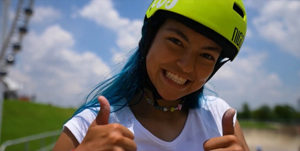 Raicca Ventura, do skate park, na pista do Parque Candido Portinari, em São Paulo — Foto: Franciane Dahm