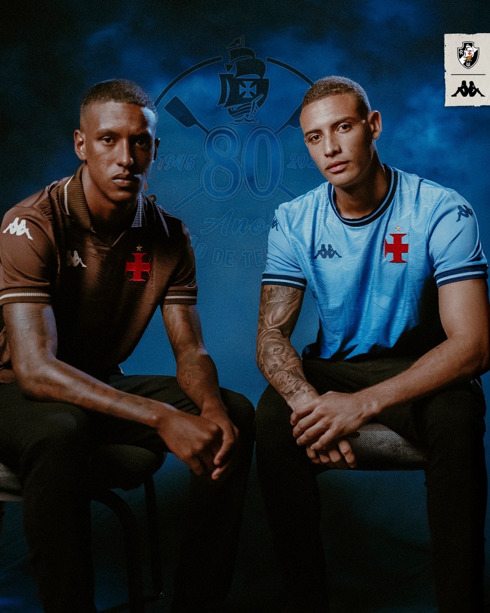 Jogadores de linha com camisa marrom; azul será utilizada pelos goleiros - Divulgação/Vasco