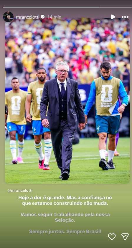 Ancelotti se manifesta: "A dor é grande, mas a confiança no que estamos construindo não muda"