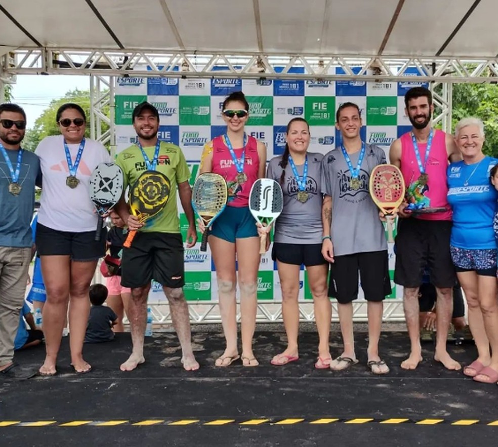 Pódio beach tennis. — Foto: Divulgação