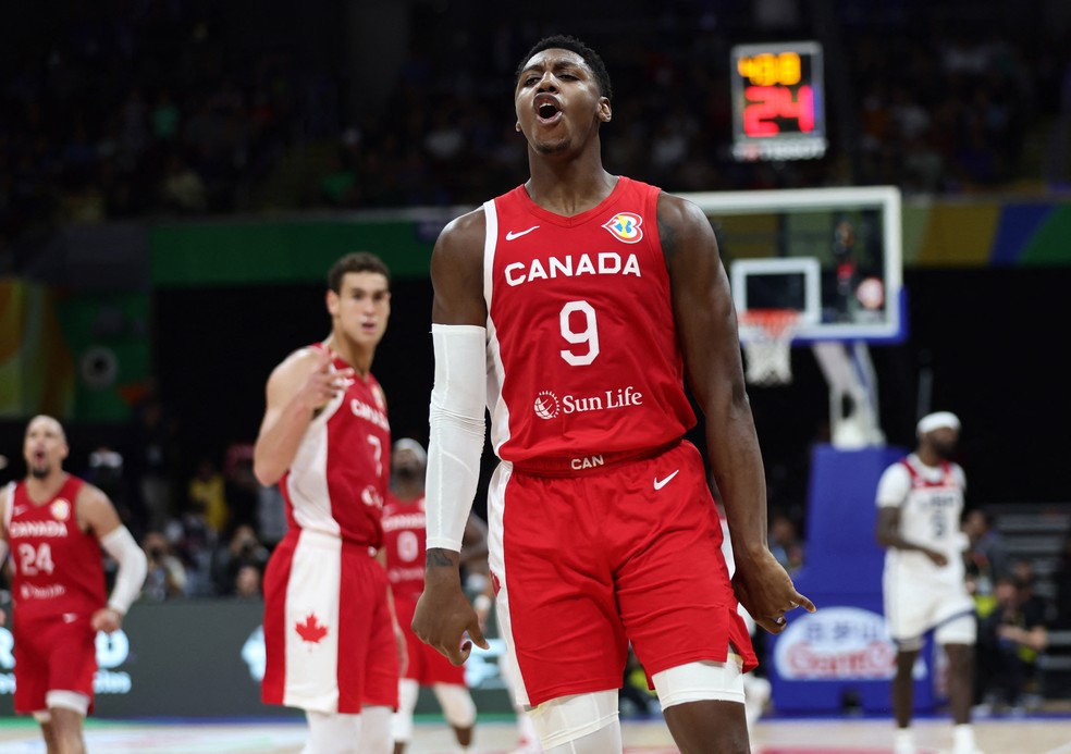 RJ Barrett Canadá x EUA Copa do Mundo basquete — Foto: REUTERS/Eloisa Lopez