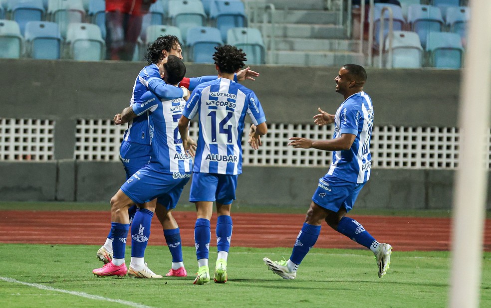 Comemoração gol Nicolas; Vila Nova x Paysandu, final da Copa Verde 2024 — Foto: Jorge Luís Totti/Paysandu