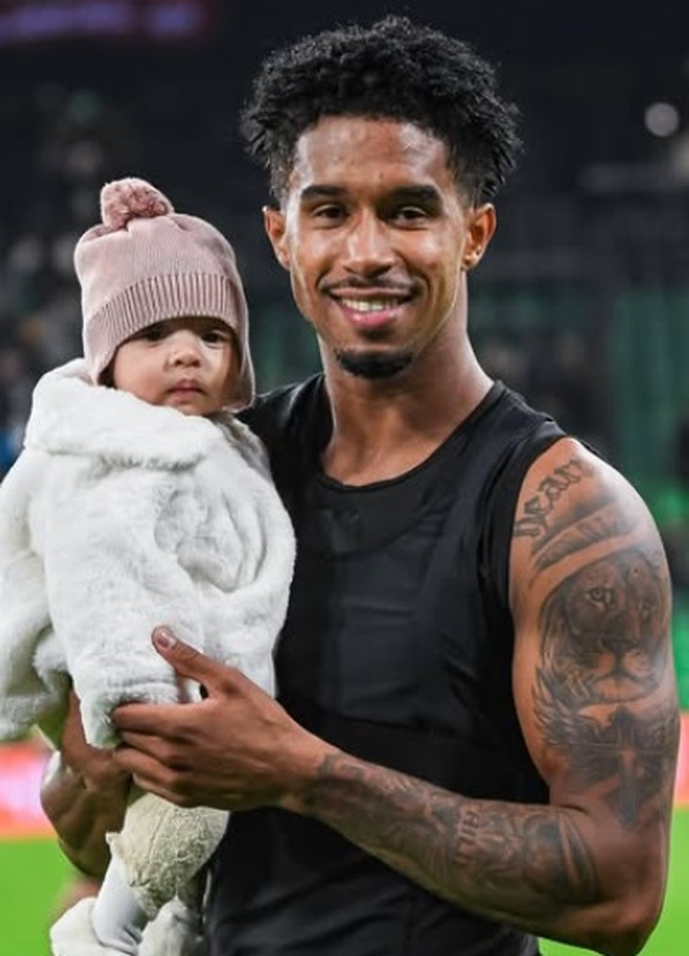 Kevin Pina com a filha Jasmin