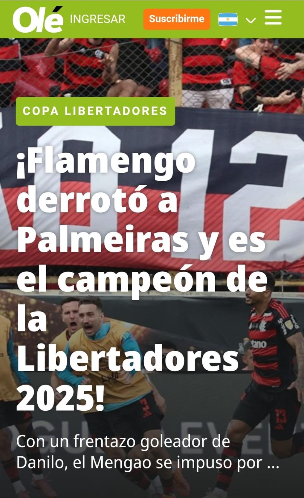 Imprensa estrangeira repercute título do Flamengo na Libertadores — Foto: Reprodução