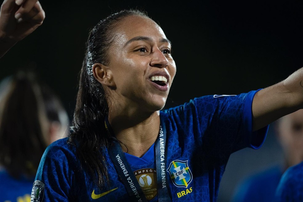 Adriana Silva, atacante do Brasil, campeã da Copa América de 2022 — Foto: Divulgação/Instagram