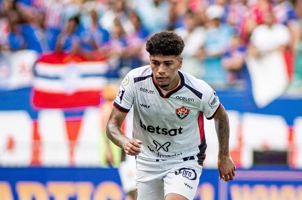 Filipe Machado em ação no Ba-Vi — Foto: Victor Ferreira / EC Vitória