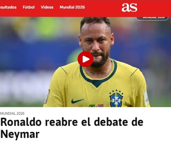 Jornal espanhol destaca apelo de Ronaldo por Neymar na Seleção: "Não decida nada agora"