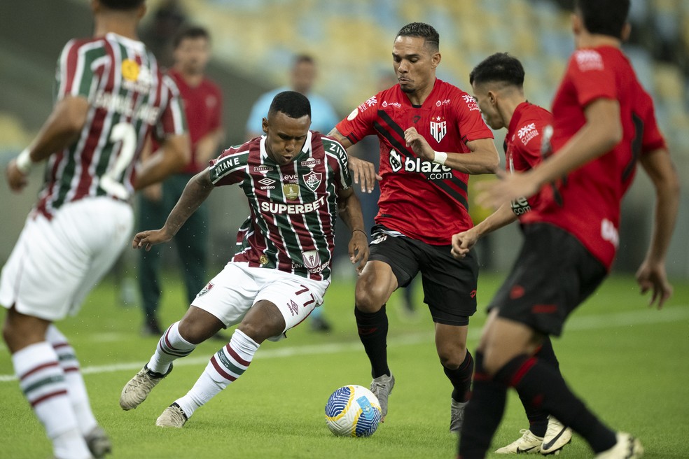 Marquinhos em Fluminense x Atlético-GO, pelo Brasileirão — Foto: Jorge Rodrigues / Agif