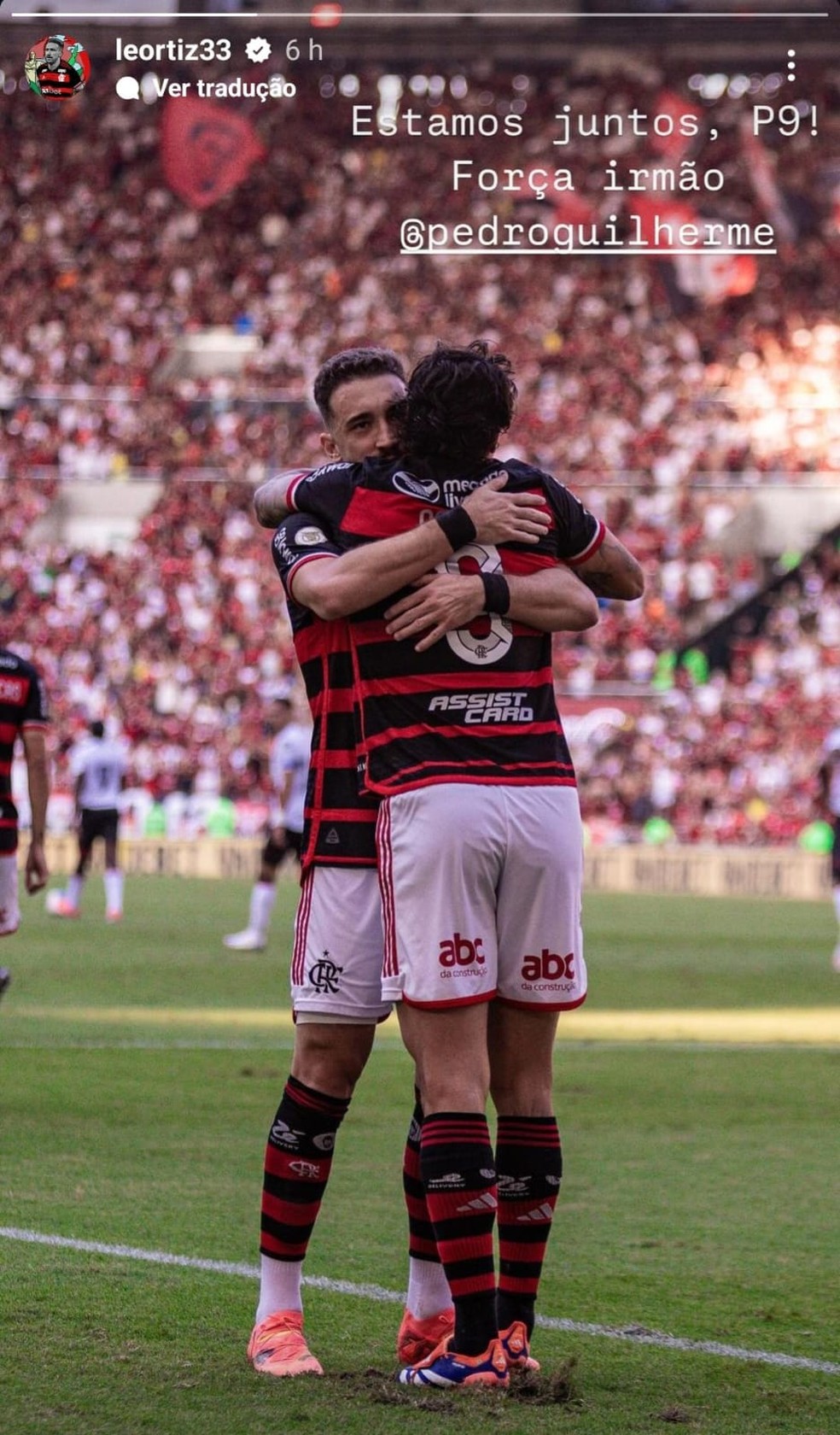 Léo Ortiz manda mensagem após lesão de Pedro — Foto: Reprodução