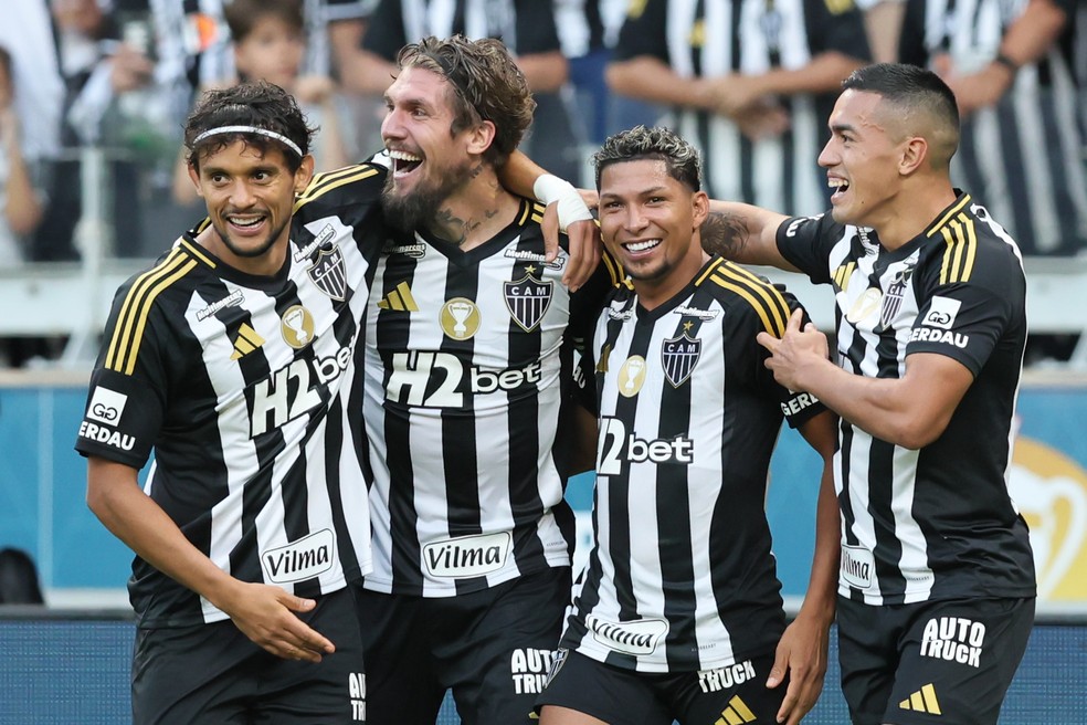 Atlético-MG x América-MG; Scarpa, Lyanco, Rony e Cuello — Foto: Gilson Lobo/AGIF