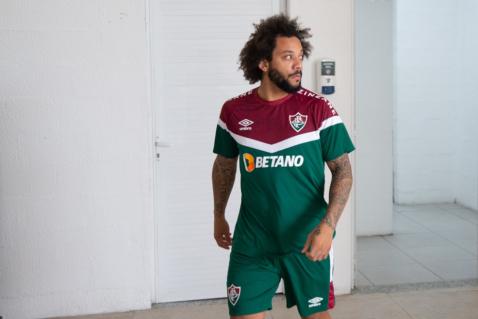 Lateral Marcelo no CT do Fluminense — Foto: Marcelo Gonçalves / Fluminense FC