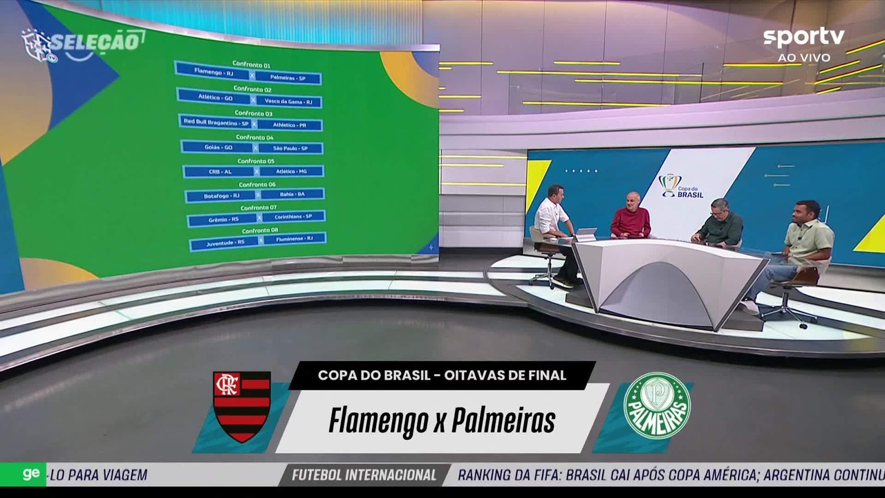 Seleção analisa as oitavas da Copa do Brasil: 'Flamengo x Palmeiras com carasite de apostas rivalofinal'