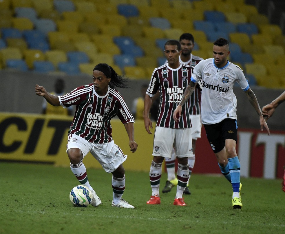 Ronaldinho em Fluminense x Grêmio — Foto: André Durão