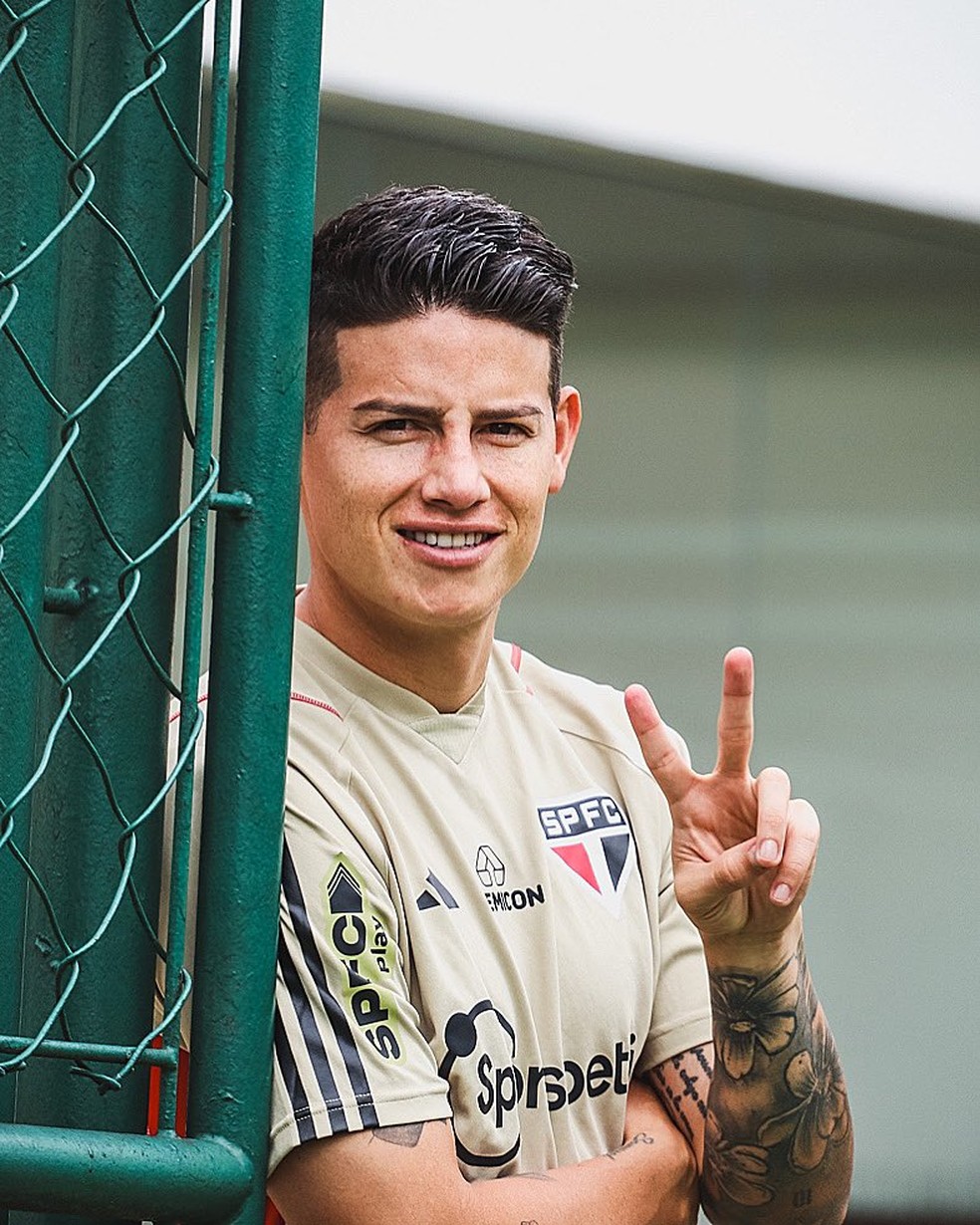 James Rodriguez no treino do São Paulo — Foto: São Paulo FC