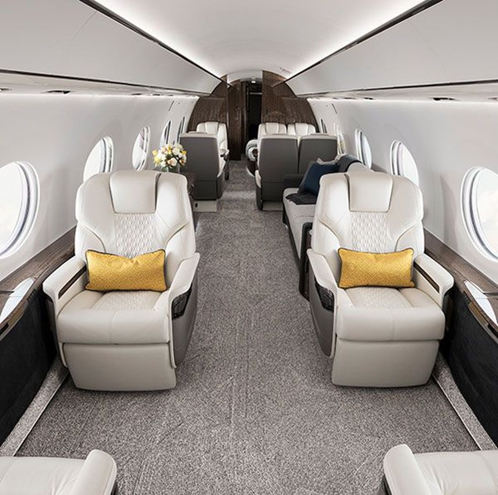 Gulfstream G700, avião que trouxe Neymar ao Brasil — Foto: Divulgação