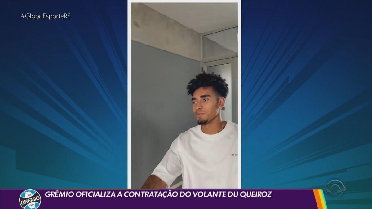 Du Queiroz é apresentado pelo Grêmio e se mostra pronto para estreia.