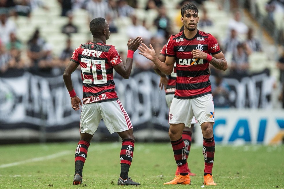 Lucas Paquetá Vinicius Flamengo Ceará — Foto: Pedro Martins  