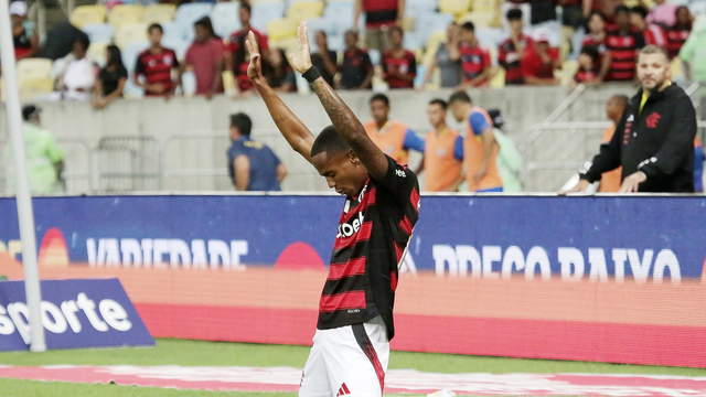 Wallace Yan comemora gol - Flamengo x Sampaio Corrêa