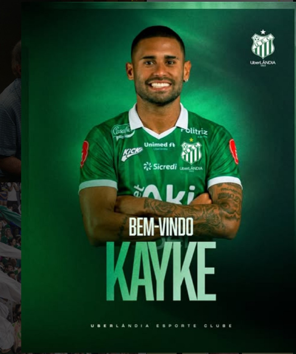 Uberlândia anuncia atacante Kayke, ex-Flamengo, Santos e Fluminense — Foto: Uberlândia Esporte Clube/Divulgação
