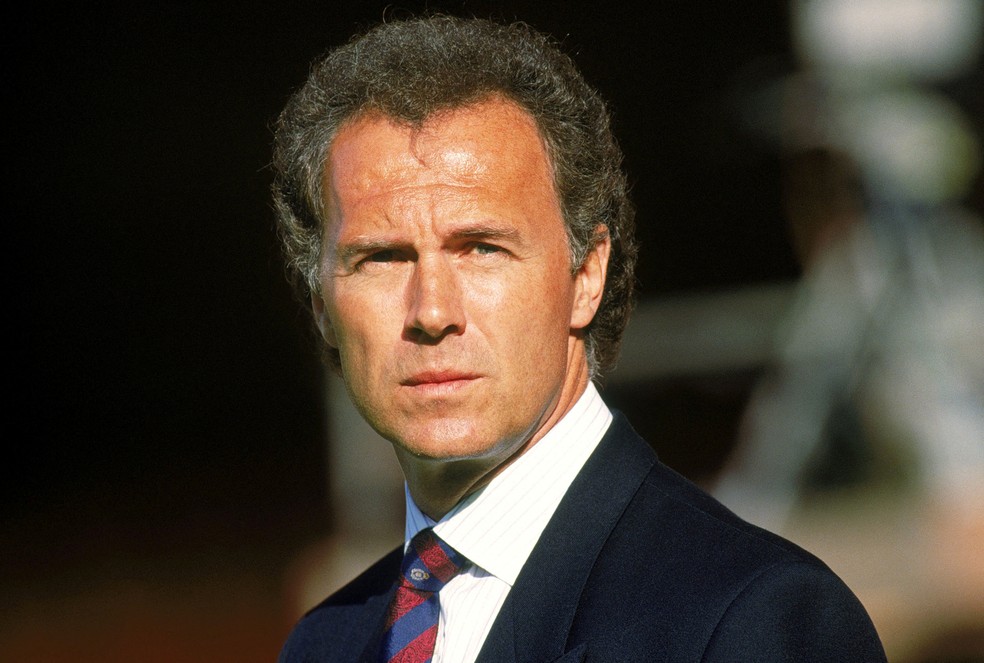 Franz Beckenbauer, quando era técnico da Alemanha, em 1990 — Foto: Arquivo Reuters