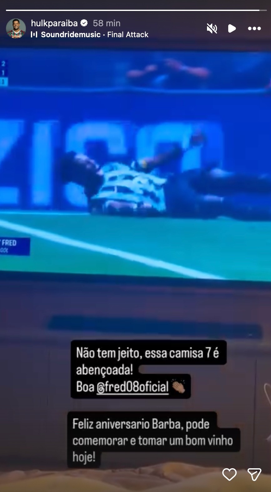 Hulk exalta Fred após primeiro gol pelo Atlético-MG: "Camisa 7 é abençoada!"
