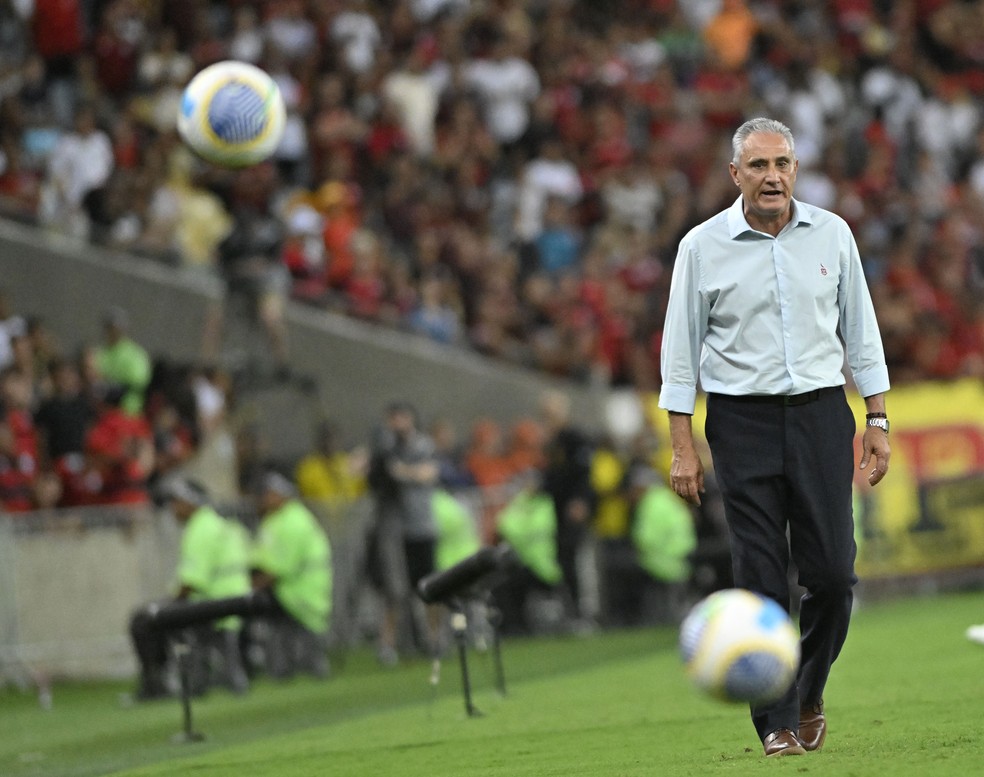 Tite em seu último jogo pelo Flamengo contra o Athletico-PR