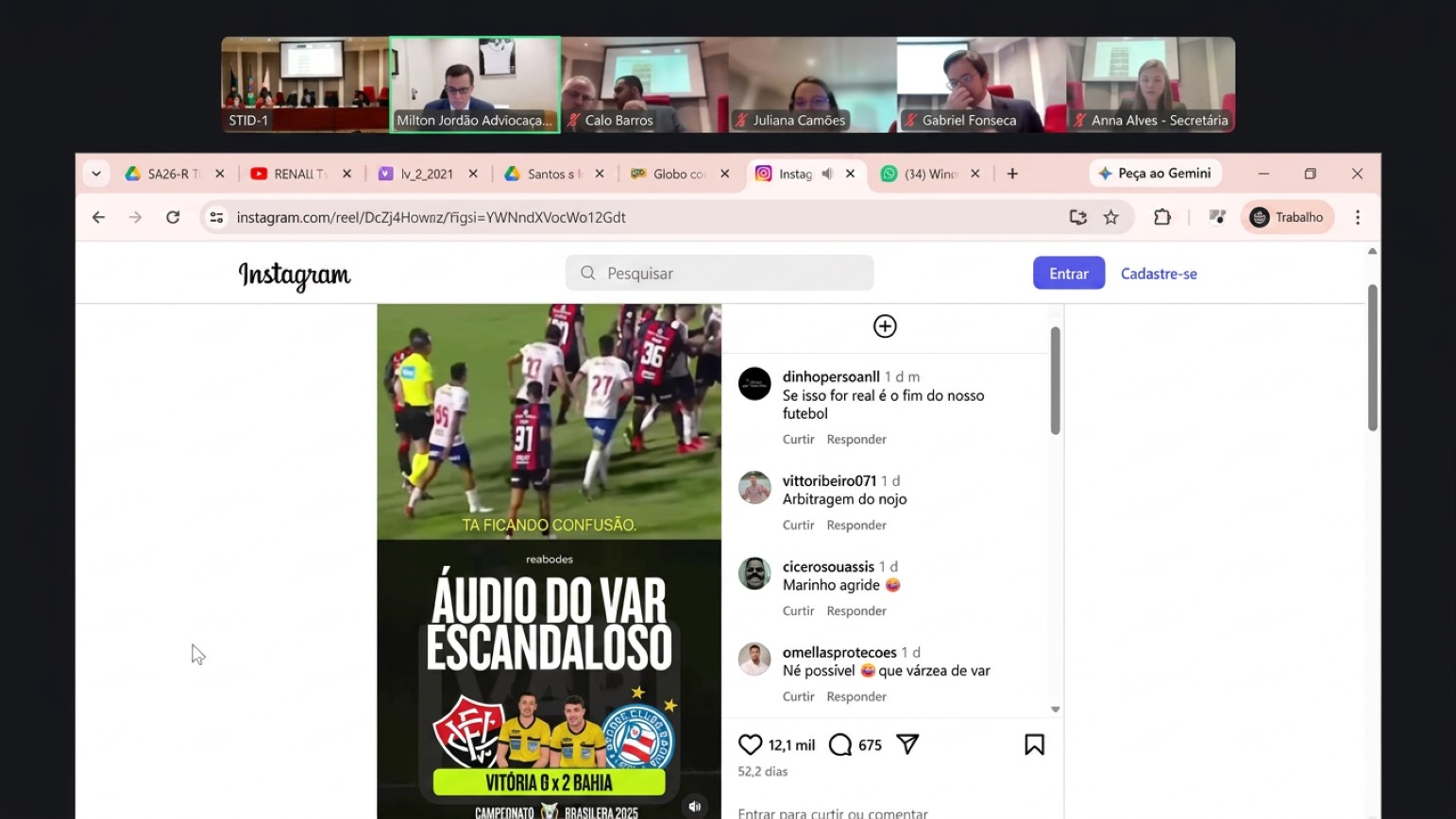Procurador do STJD usa áudio fake do VAR em julgamento: "Não tinha verificado"