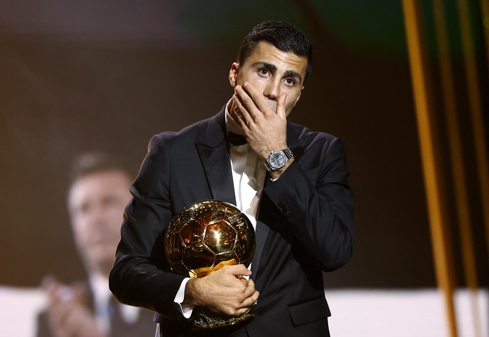 Rodri é eleito Bola de Ouro de 2024 — Foto: Sarah Meyssonnier/Reuters