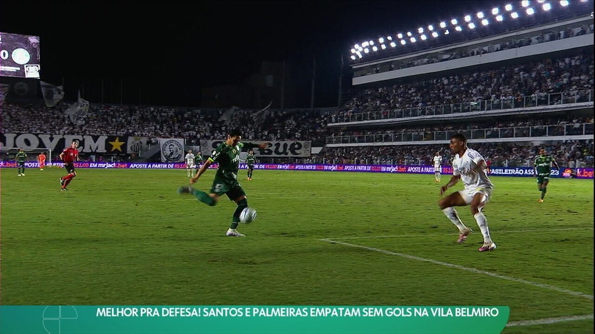 Empate sem gols marca clássico entre Palmeiras e Santos no