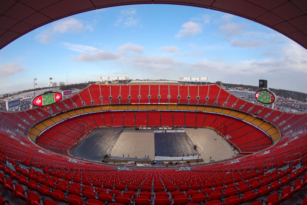 Estádio Arrowhead, em Kansas City, será uma das 16 sedes da Copa do Mundo de 2026 — Foto: Getty Images