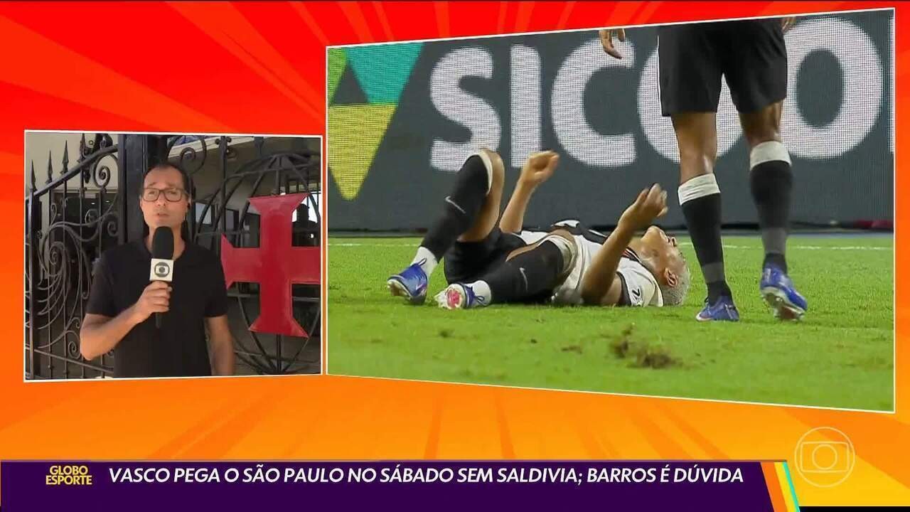 Escalação do Vasco: Barros é dúvida, e Saldivia está fora contra o São Paulo; veja time provável  | Ge