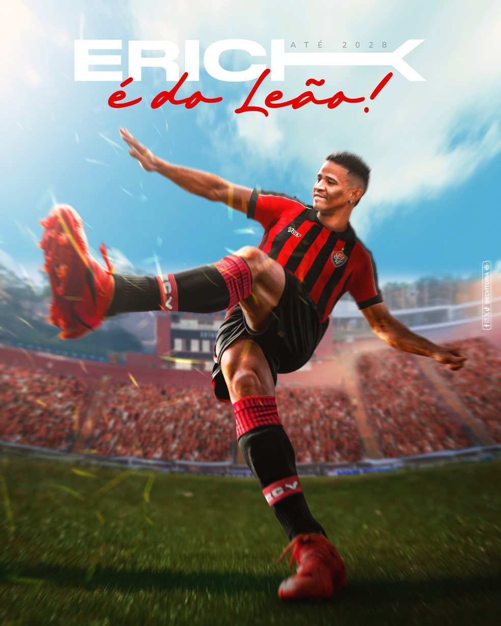 Compra de Erick é anunciada pelo Vitória — Foto: Divulgação/EC Vitória