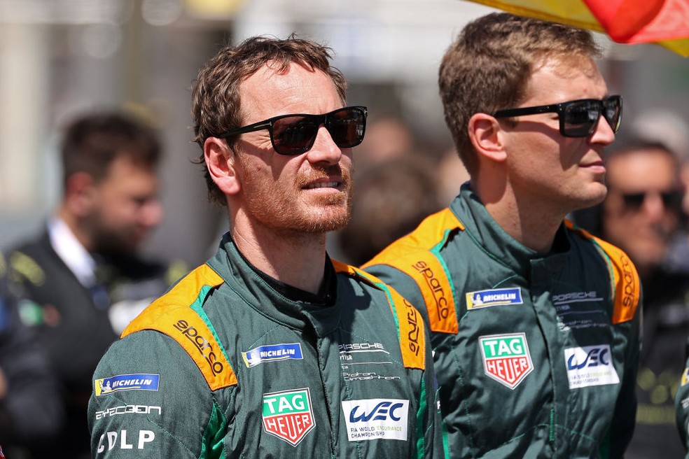 Michael Fassbender nas 24h de Le Mans em 2022  Foto: Marc Piasecki/WireImage