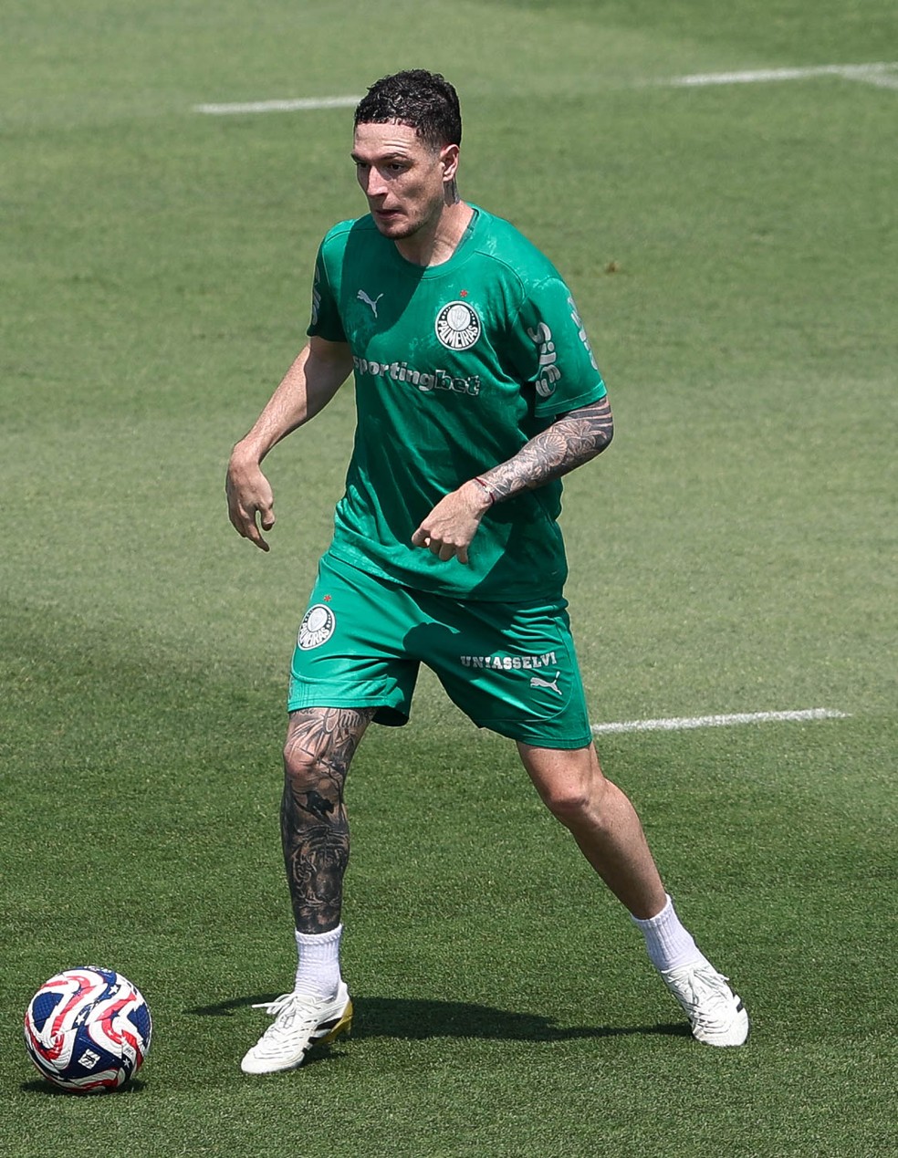 Aníbal Moreno durante treino do Palmeiras na Academia de Futebol — Foto: Cesar Greco