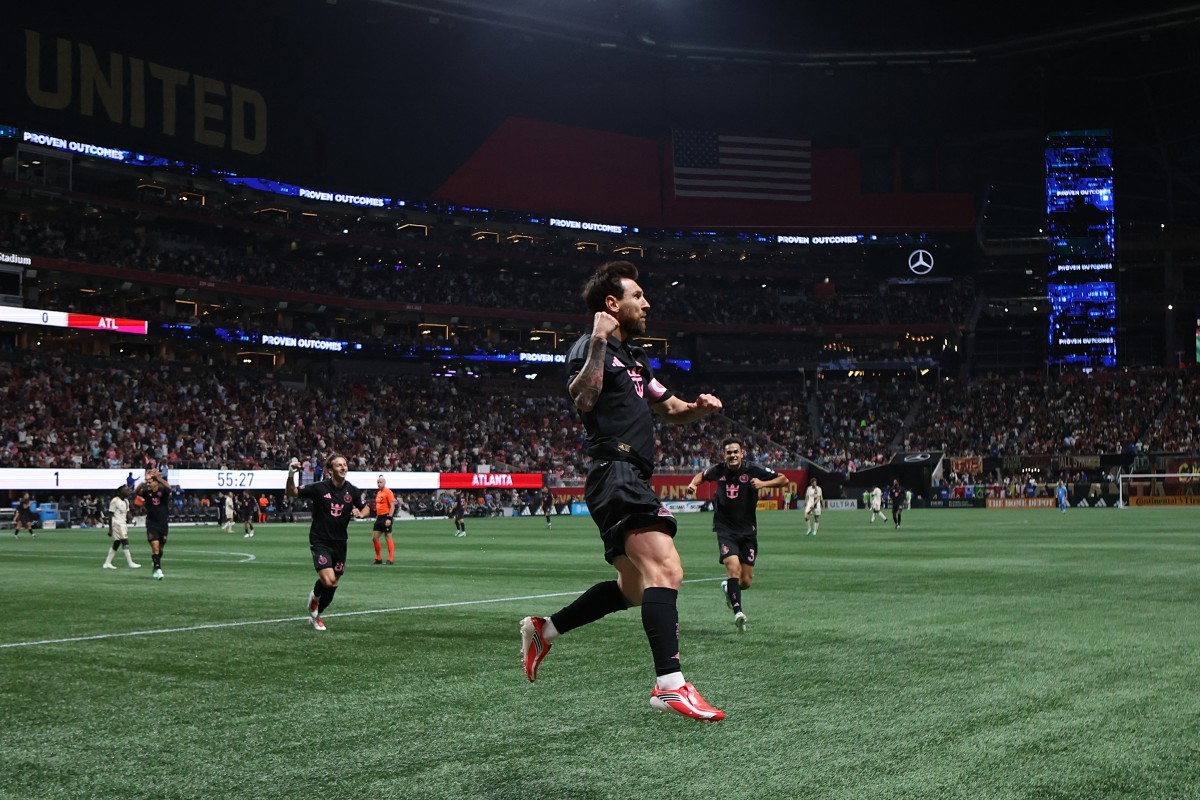 Messi provoca ex-Atlético e marca duas vezes pelo Inter Miami | Ge