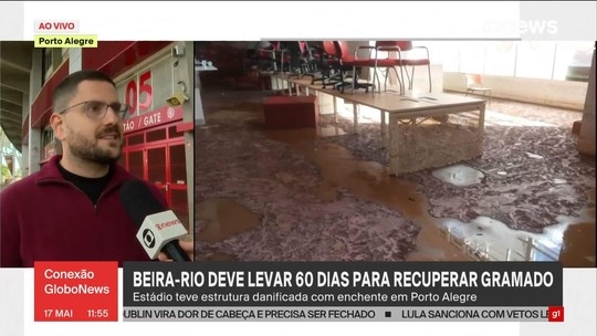 Inter inicia limpeza e encontra peixe dentro do Beira-Rio; veja vídeo - Programa: Conexão Globonews 