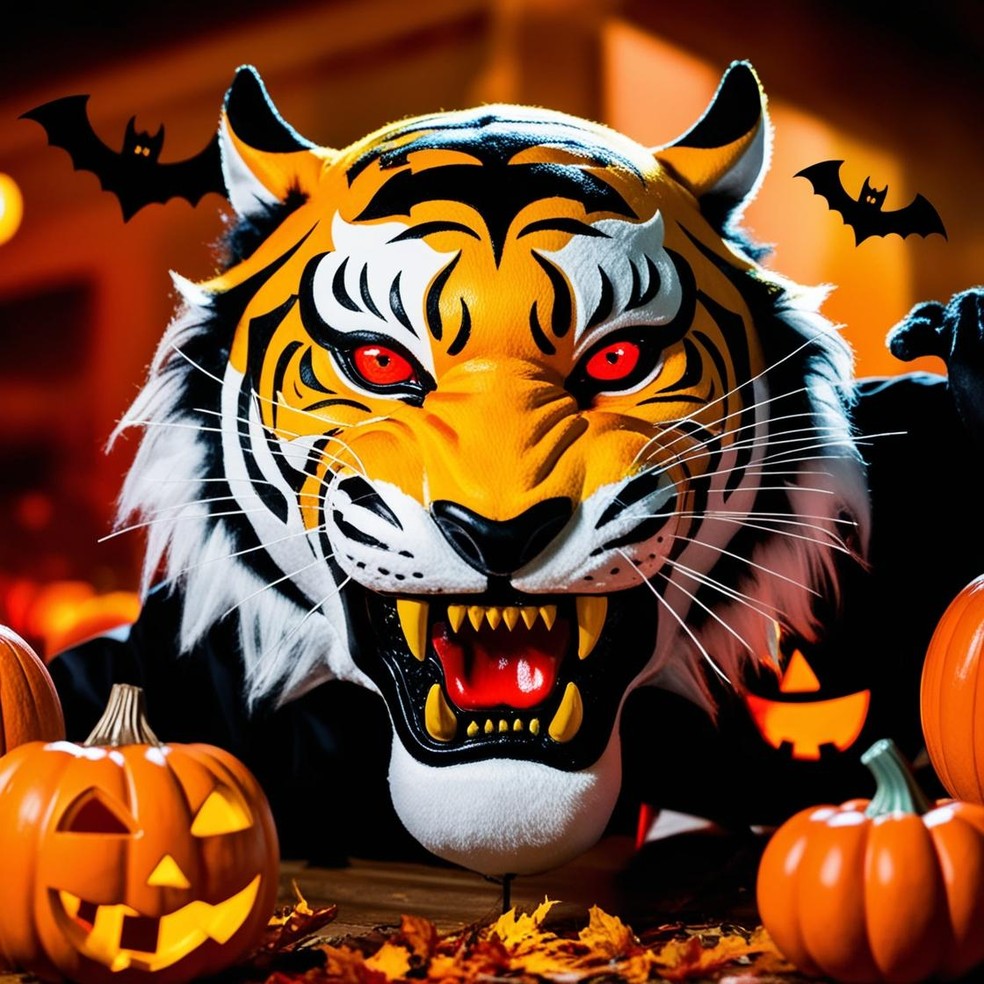 Mascote do Criciúma para o halloween criado através de inteligência artificial — Foto: ge