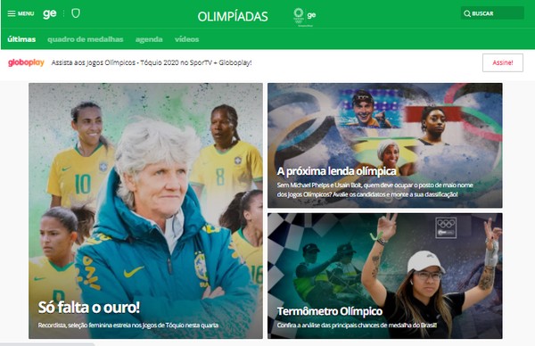 Programação das Olimpíadas 2021 na Globo - TV História