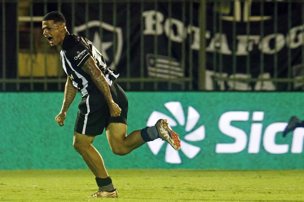 Raí comemora seu gol pelo Botafogo contra a Portuguesa — Foto: Vítor Silva/BFR