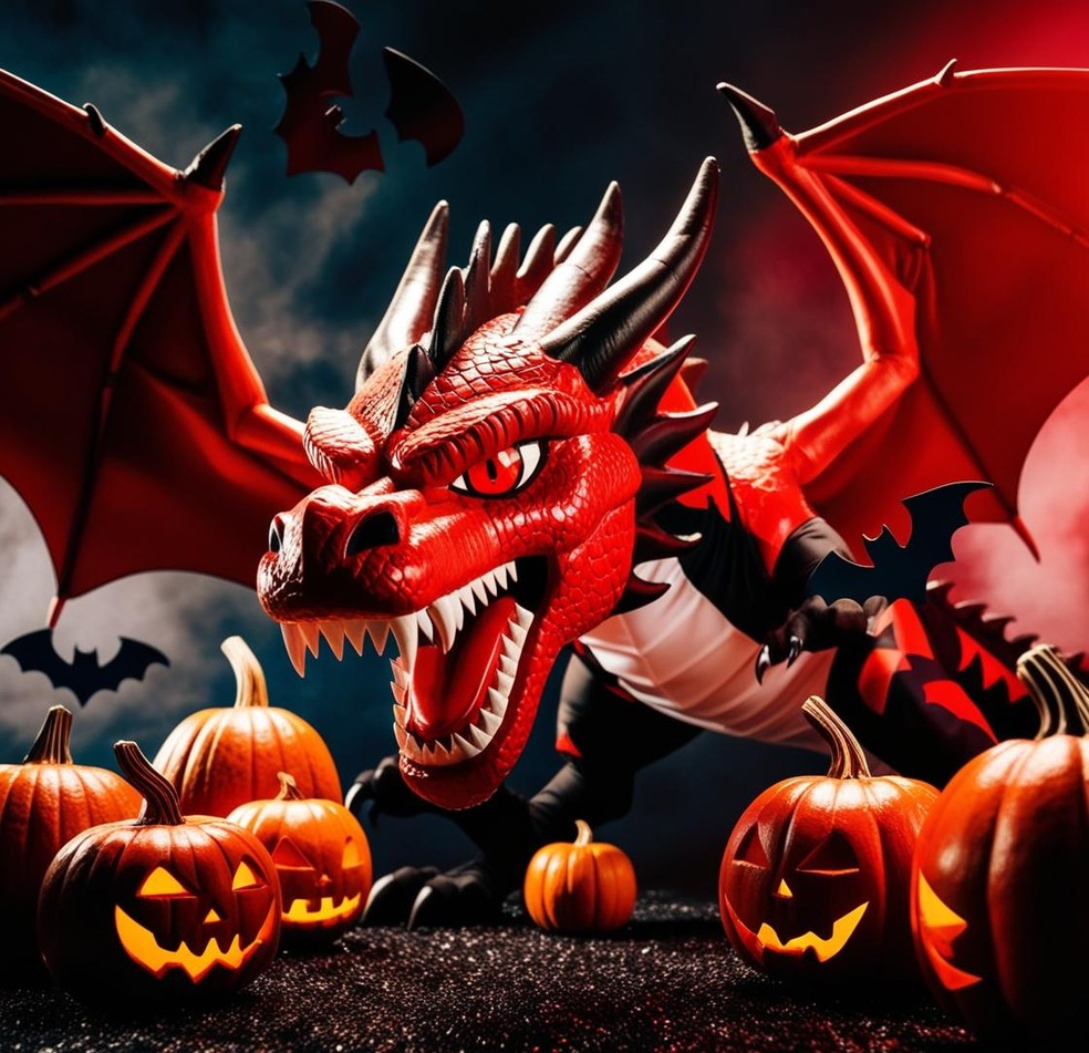 Mascote do Atlético-GO para o halloween criado através de inteligência artificial — Foto: ge