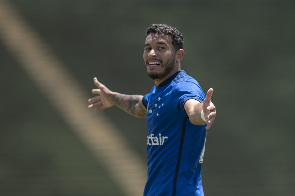 William comemora gol do Cruzeiro diante do Pouso Alegre — Foto: Divulgação/CEC