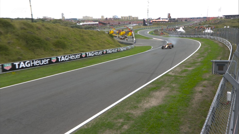 Norris abandona GP da Holanda com problema no motor — Foto: Reprodução/Redes sociais