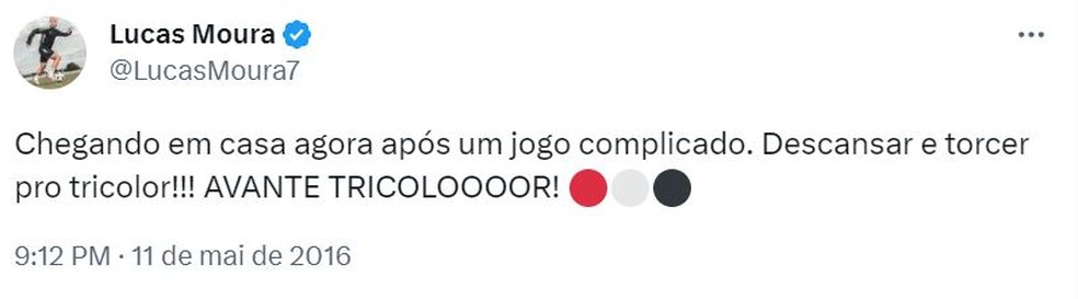 Lucas Moura fala sobre o São Paulo — Foto: Reprodução